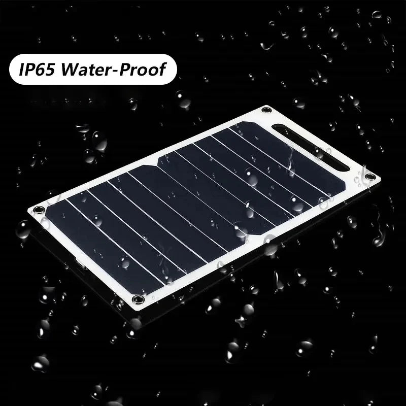 Solpanel med bärbar USB-batteri, vattentät