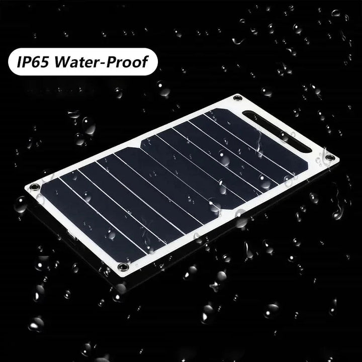 Solpanel med bärbar USB-batteri, vattentät