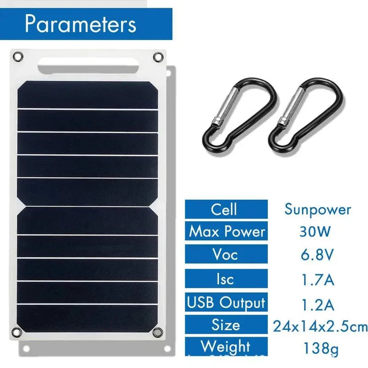 Solpanel med bärbar USB-batteri, vattentät