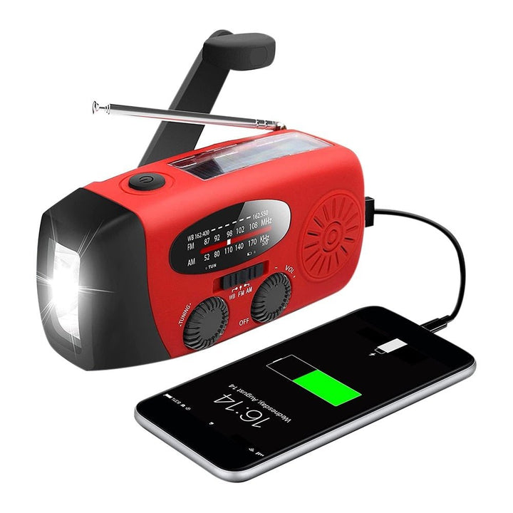 Allt-i-ett Nödradio med Solkraft och Power Bank