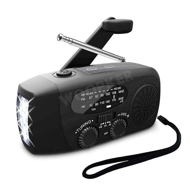 Allt-i-ett Nödradio med Solkraft och Power Bank