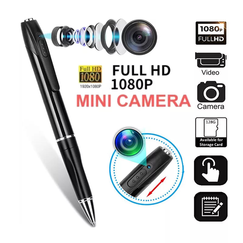 Mini Kamera Penna Pocket Digital Röst Video Inspelare för Affärskonferens 1080P Bärbar Kropp Mikro Kamera Säkerhetskameror