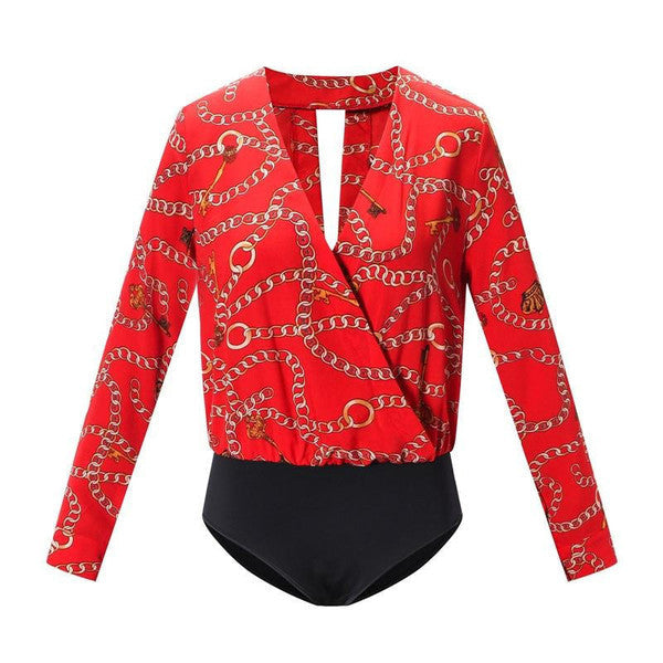 Vintage Tryckt Bodysuit