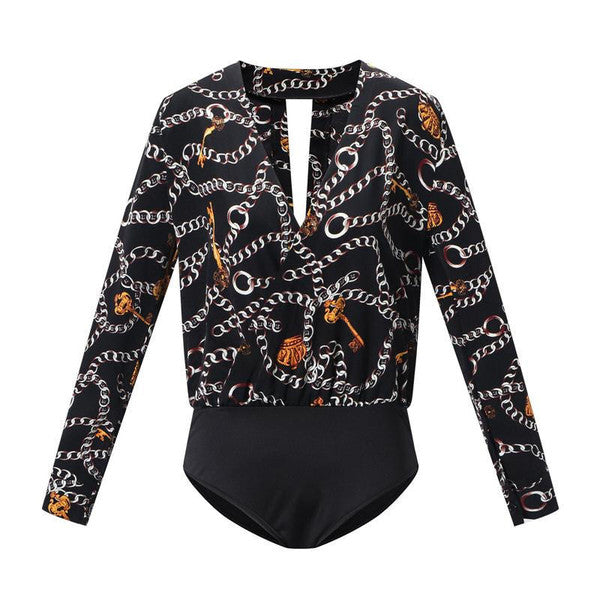 Vintage Tryckt Bodysuit