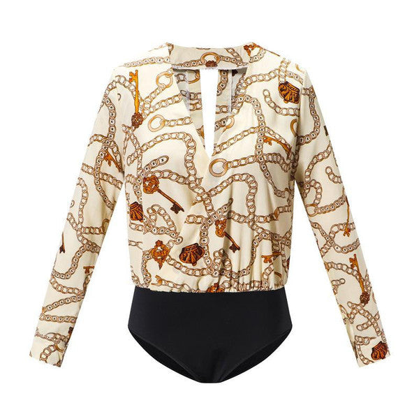 Vintage Tryckt Bodysuit