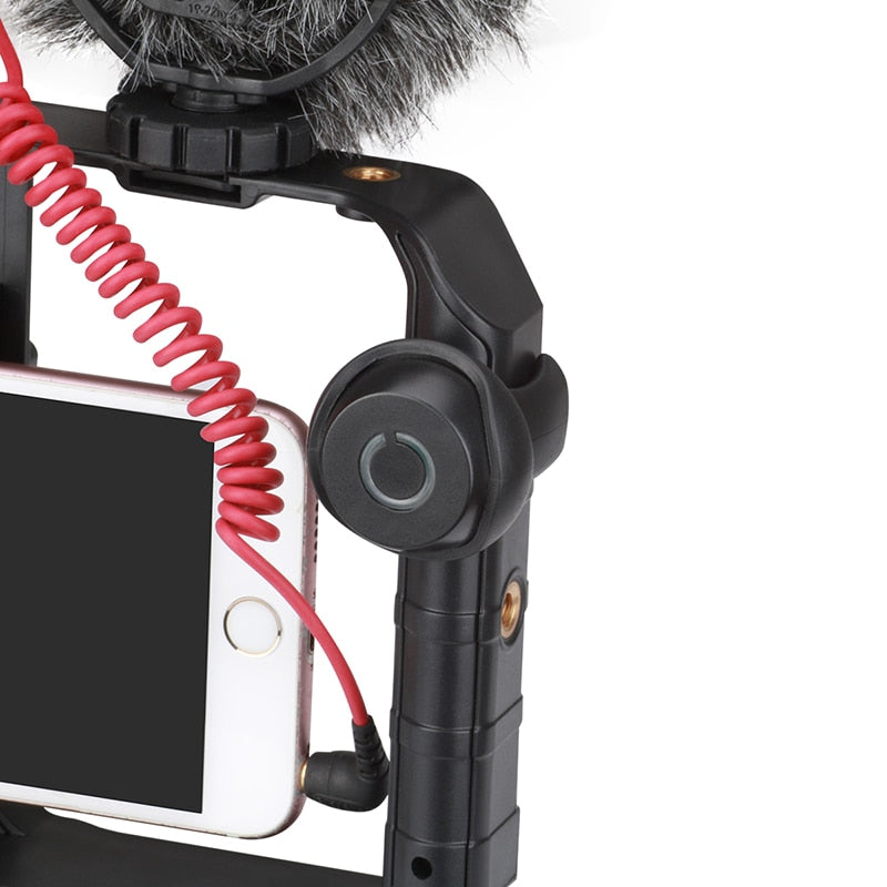 Smartphone Video Rig Stabilizer Med Ljus