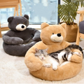 Björnsformad vinterplush hundsäng