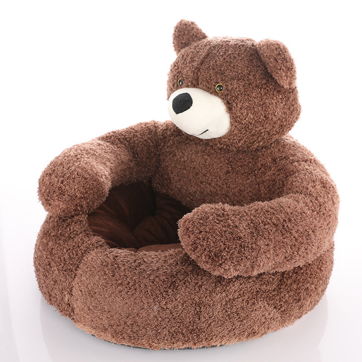 Björnsformad vinterplush hundsäng