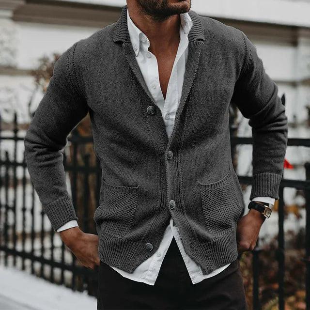 Enkel cardigan med fickor