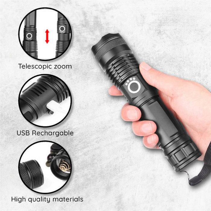 USB Kraftfull Ficklampa