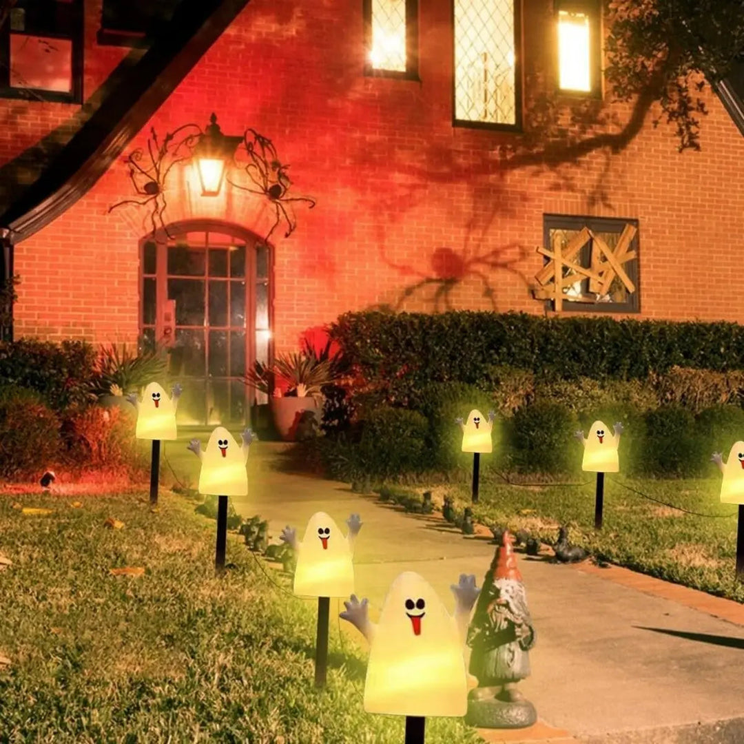 Upplyst Halloween Pumpa och Spöke Soldekorset