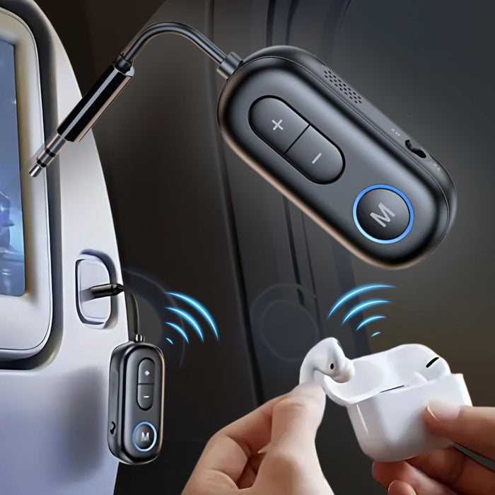 Trådlös Bluetooth 5.4 Ljudsändare Mottagare Flygplansadapter med Mikrofon