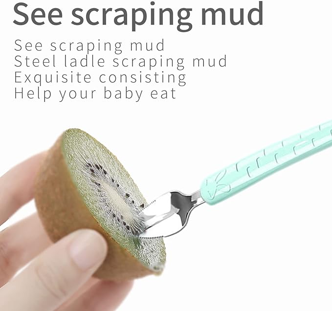 Dubbelhuvud Baby Silikon Mat Sked