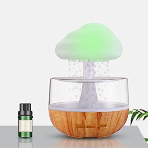 2-i-1 Skrivbordslampa Luftfuktare Regnmoln Aromaterapi Eterisk Olja Zen Diffuser &amp; Regnande Moln Nattlampa Svamp Lampa