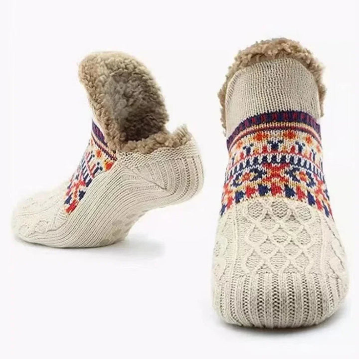 Snö-mönster Varm Socken för Vintern