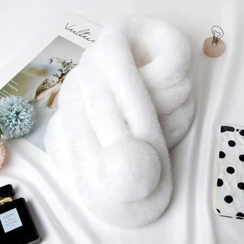 Plush Faux Fur Vinterhalsduk