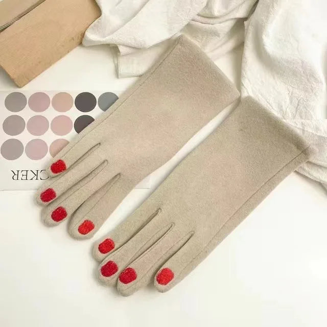 Touch Screen Vinterhandskar med Nagellack Design