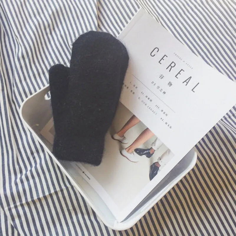 Cashmere Stickade Vantar Vinter för Kvinnor
