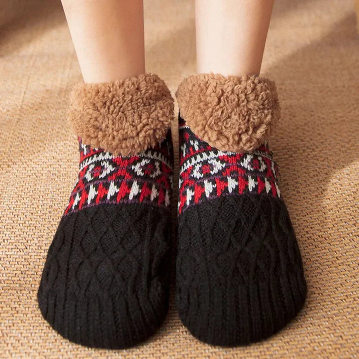 Snö-mönster Varm Socken för Vintern