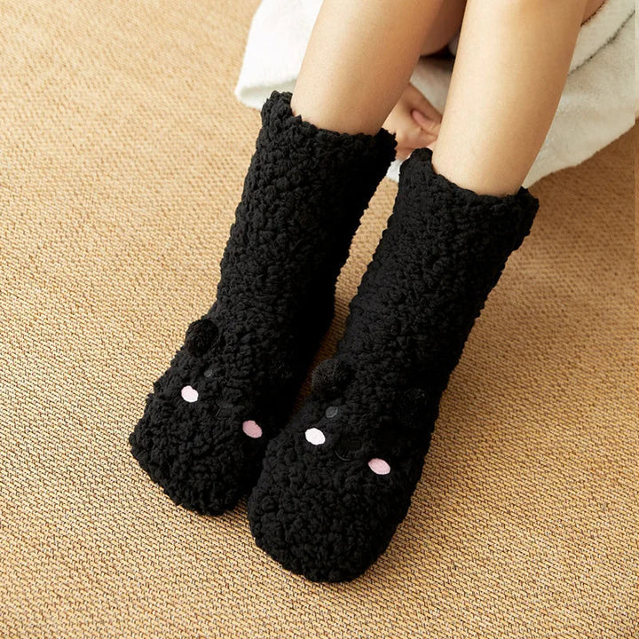 Kawaii Björn Fleece Varm Sockor