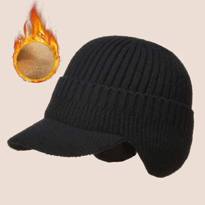 Herr Stickad Öronskydd Vintermössa