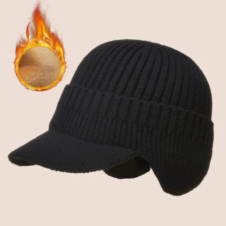 Herr Stickad Öronskydd Vintermössa