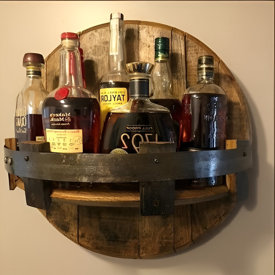 Bourbon Whiskey Fat Hylla - Rustika Bar Tillbehör