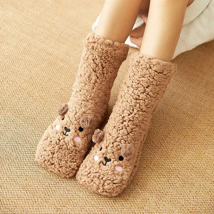 Kawaii Björn Fleece Varm Sockor