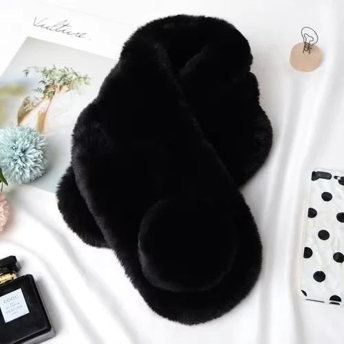 Plush Faux Fur Vinterhalsduk