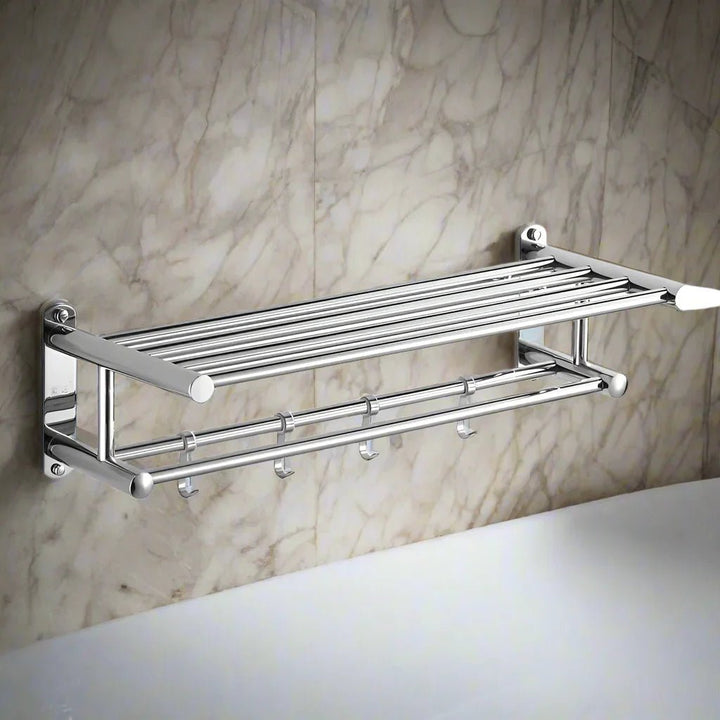 Utrymmessparande väggställ med modern minimalistisk design för badrum och kök