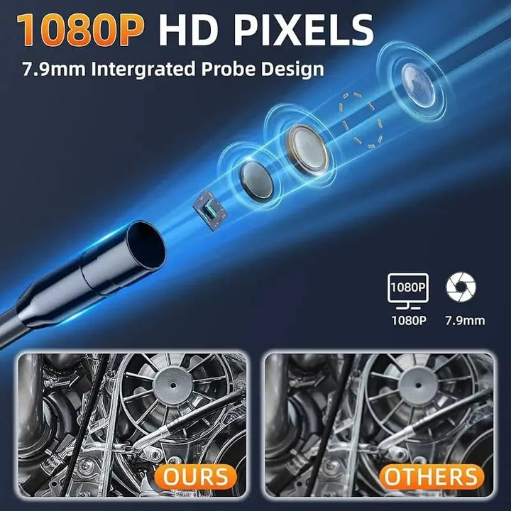 Industriell Endoskop Inspektionskamera – 1080p HD med 4,3-tums Display Justerbar Linse
