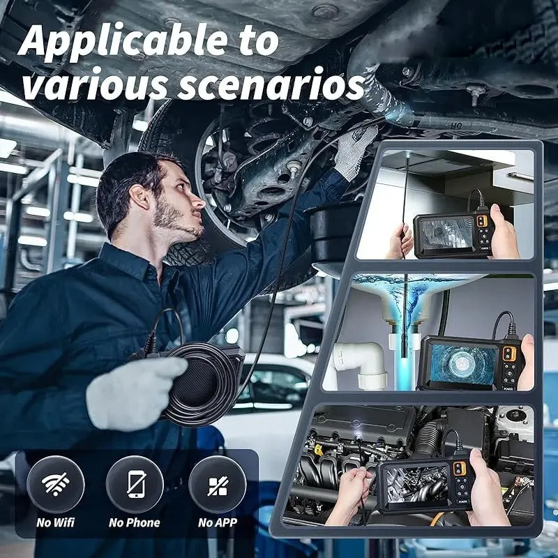 Industriell Endoskop Inspektionskamera – 1080p HD med 4,3-tums Display Justerbar Linse