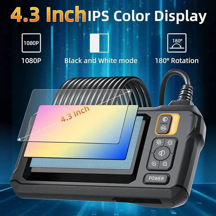 Industriell Endoskop Inspektionskamera – 1080p HD med 4,3-tums Display Justerbar Linse