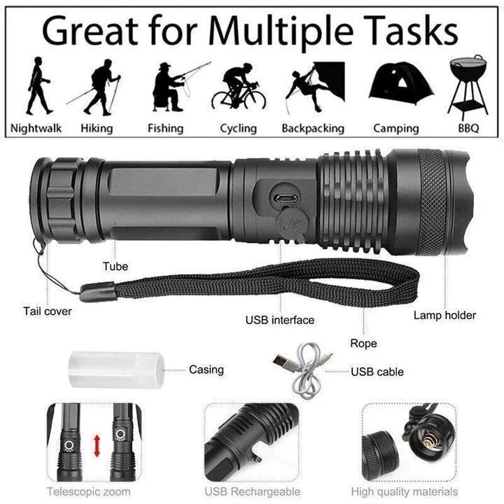 90000 Lumen Xhp50.2 Mest kraftfulla ficklampa