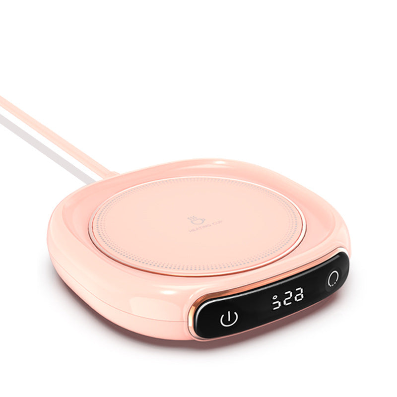 Rosa muggvärmare med LED-display