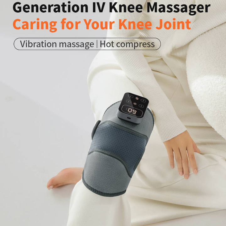 Trådlös Knä Massageapparat Med Värme Vibration För Smärtlindring