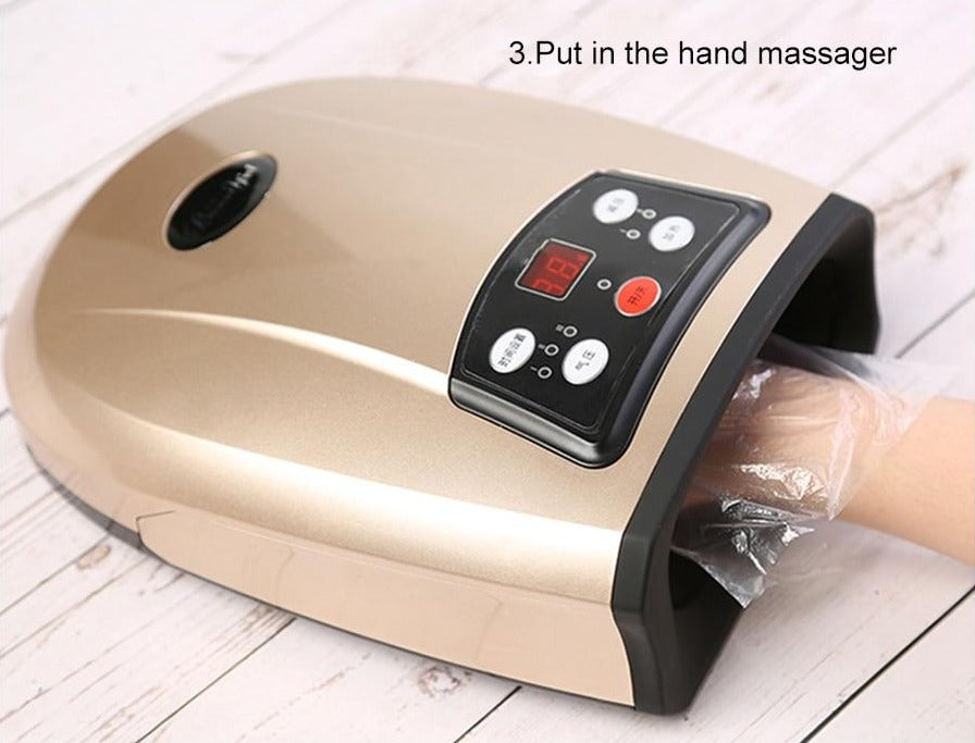 Värmd Handmassager för Artrit Fysioterapi Utrustning Pressoterapi Handmassager med Luftkompression Finger Massager