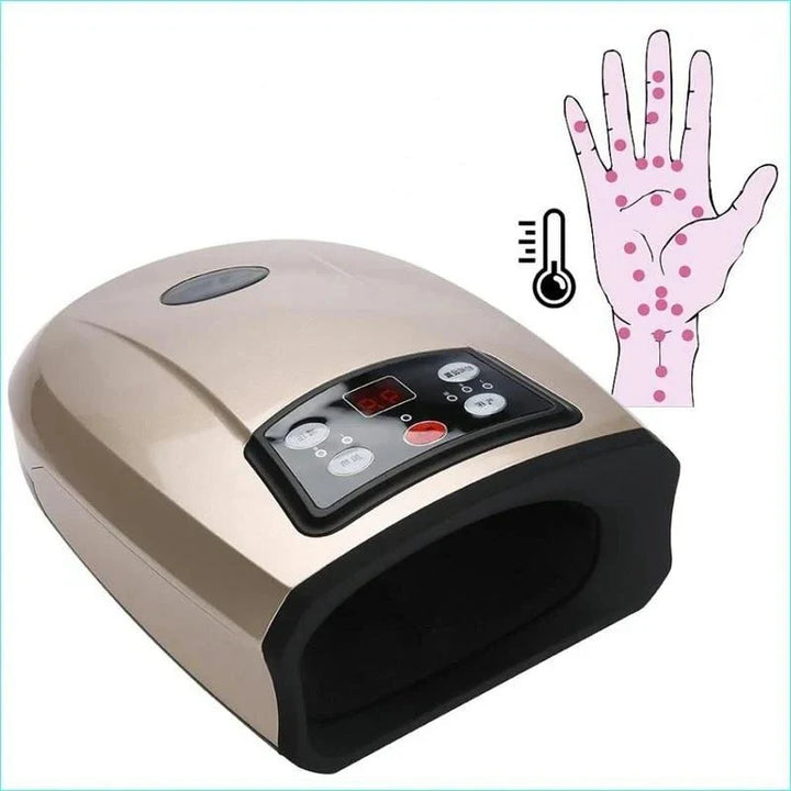 Värmd Handmassager för Artrit Fysioterapi Utrustning Pressoterapi Handmassager med Luftkompression Finger Massager