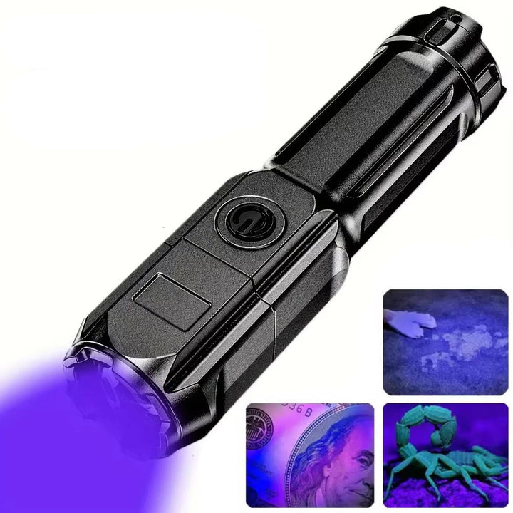 Uppladdningsbar Ultraviolet UV Ficklampa, Zoombar