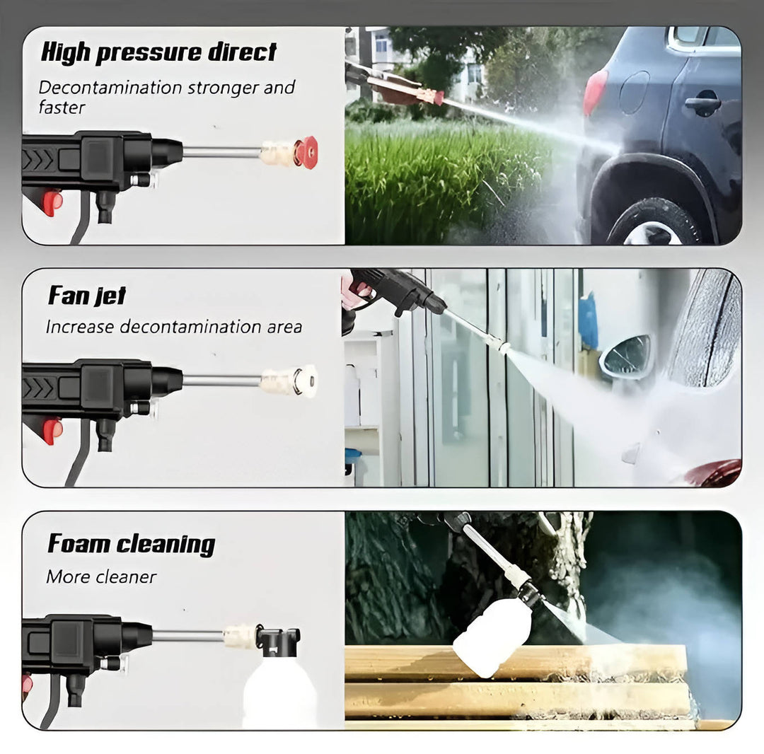 Trådlös Bärbar Högtrycksspray Vattenslang Set | Idealisk för Rengöring av Bilar, Uteplatser &amp; Trädgårdsmöbler
