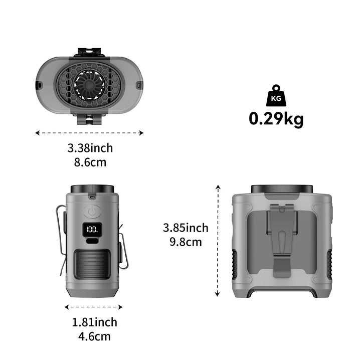 10000mAh Utomhus Bärbar Midjefläkt