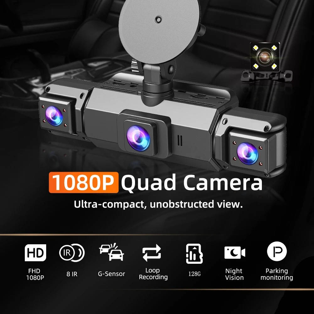 Trådlös Bil Dash Cam Fram- och Bak med Nattseende