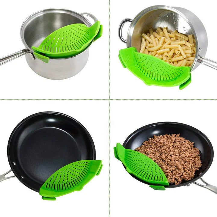 Universell Silikonpanna Pastasilar – Klämfast Sil för Enkel Avrinning