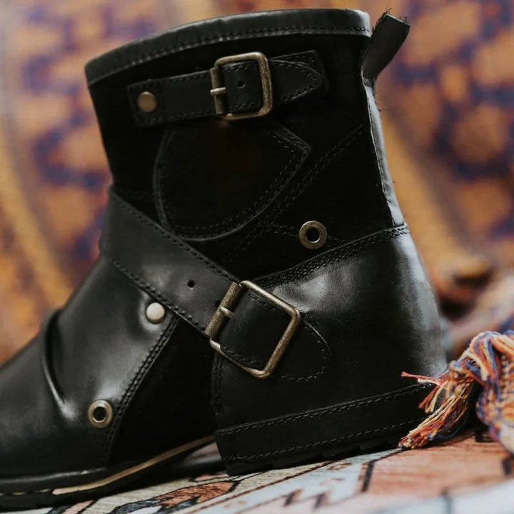 Herrens Vintage Stil Spännbara Ankelstövlar