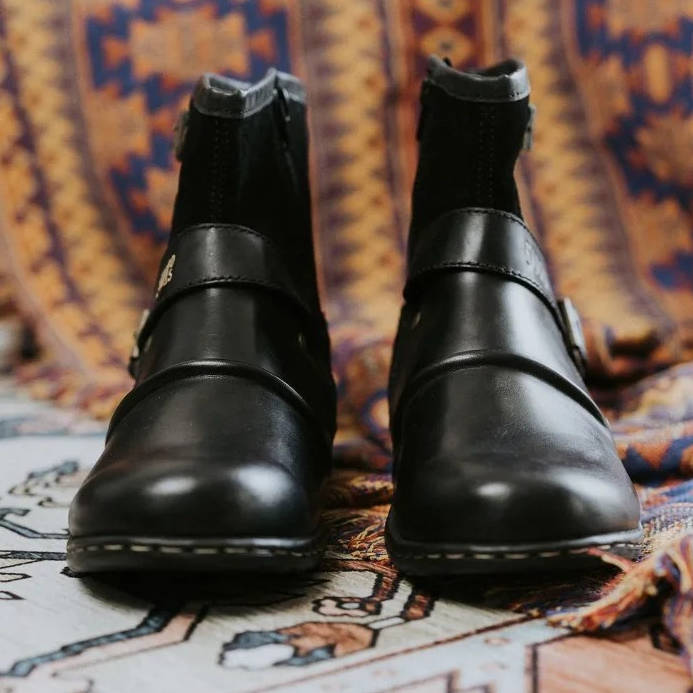 Herrens Vintage Stil Spännbara Ankelstövlar