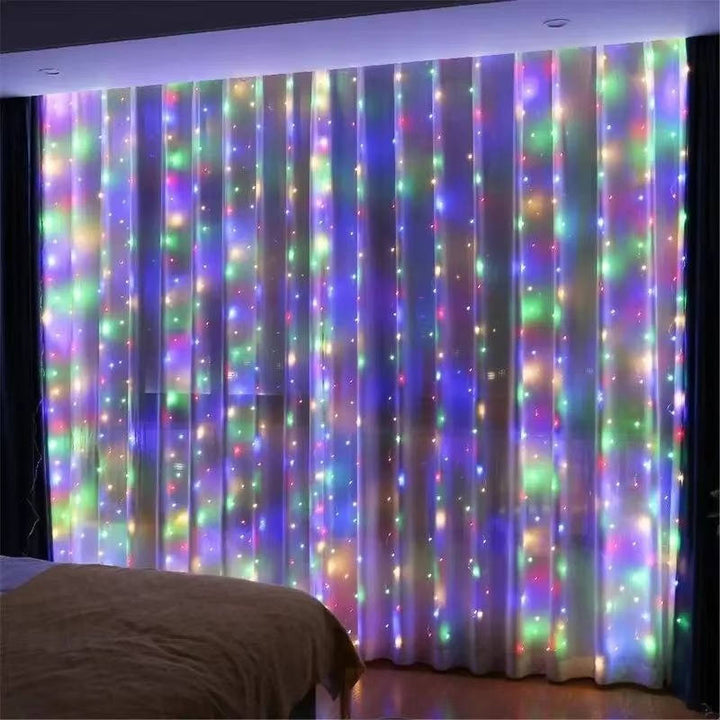 Gardinslingor med LED-ljus