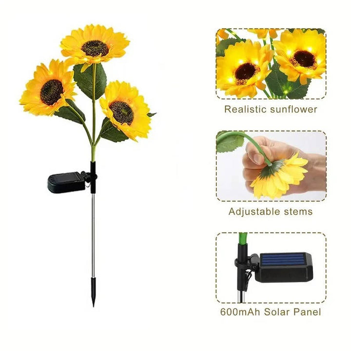 Utomhus Solsimulerings Solros Lampa