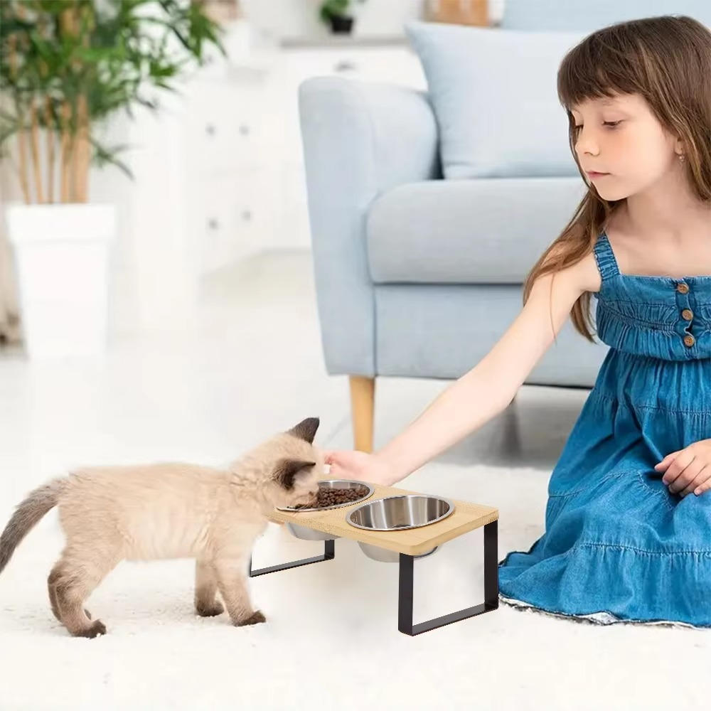 Höjd kattmatsskål