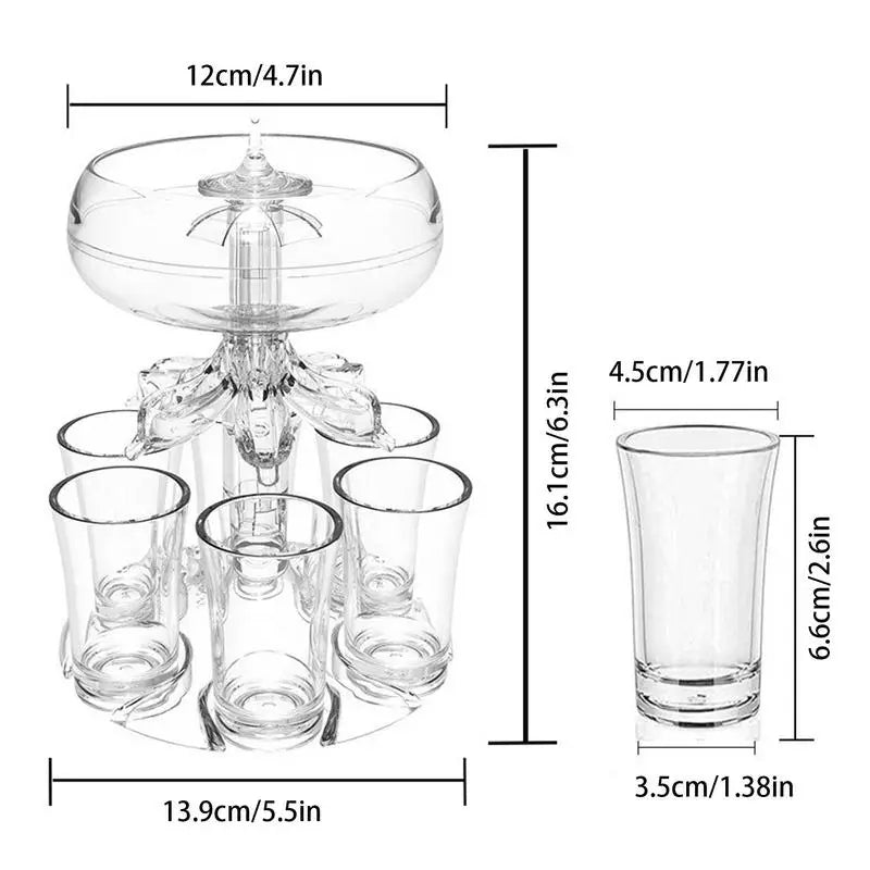 6 Shotglas Dryckedispenser