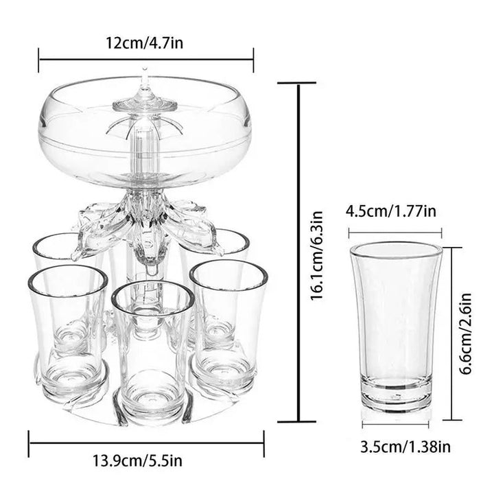 6 Shotglas Dryckedispenser